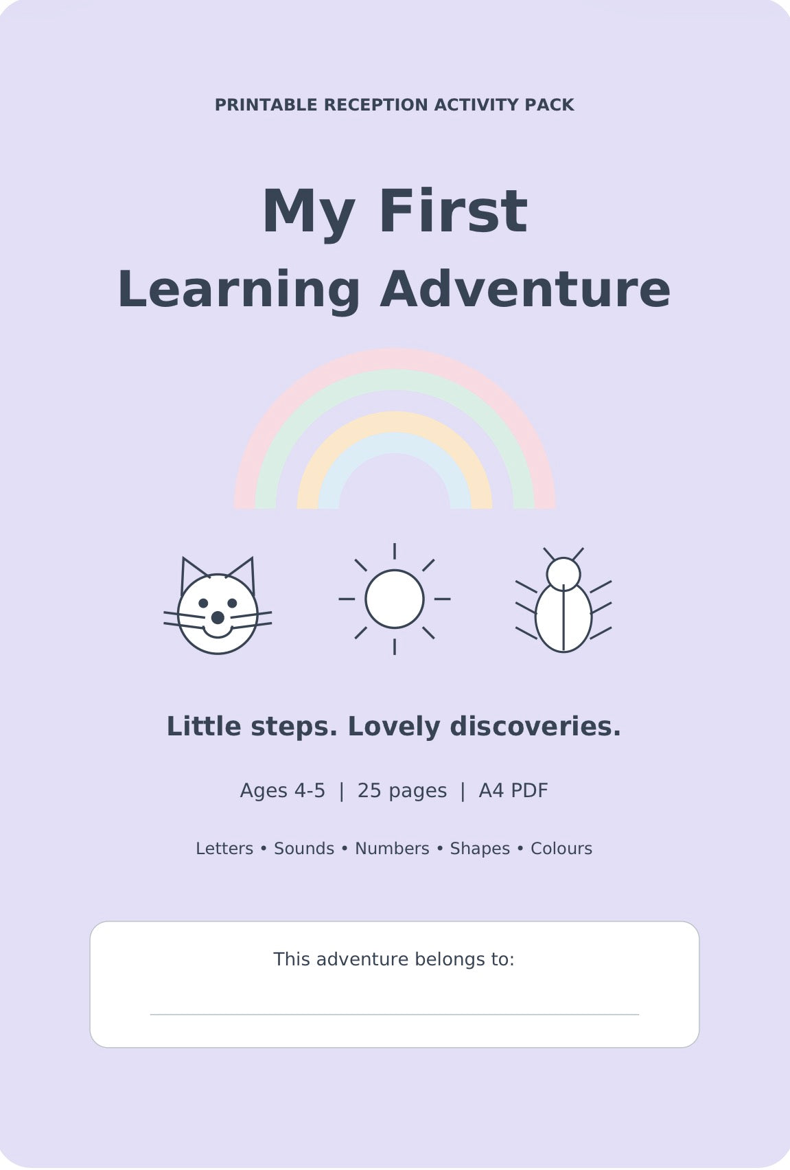 My First Learning Adventure - Reception Learning Pack