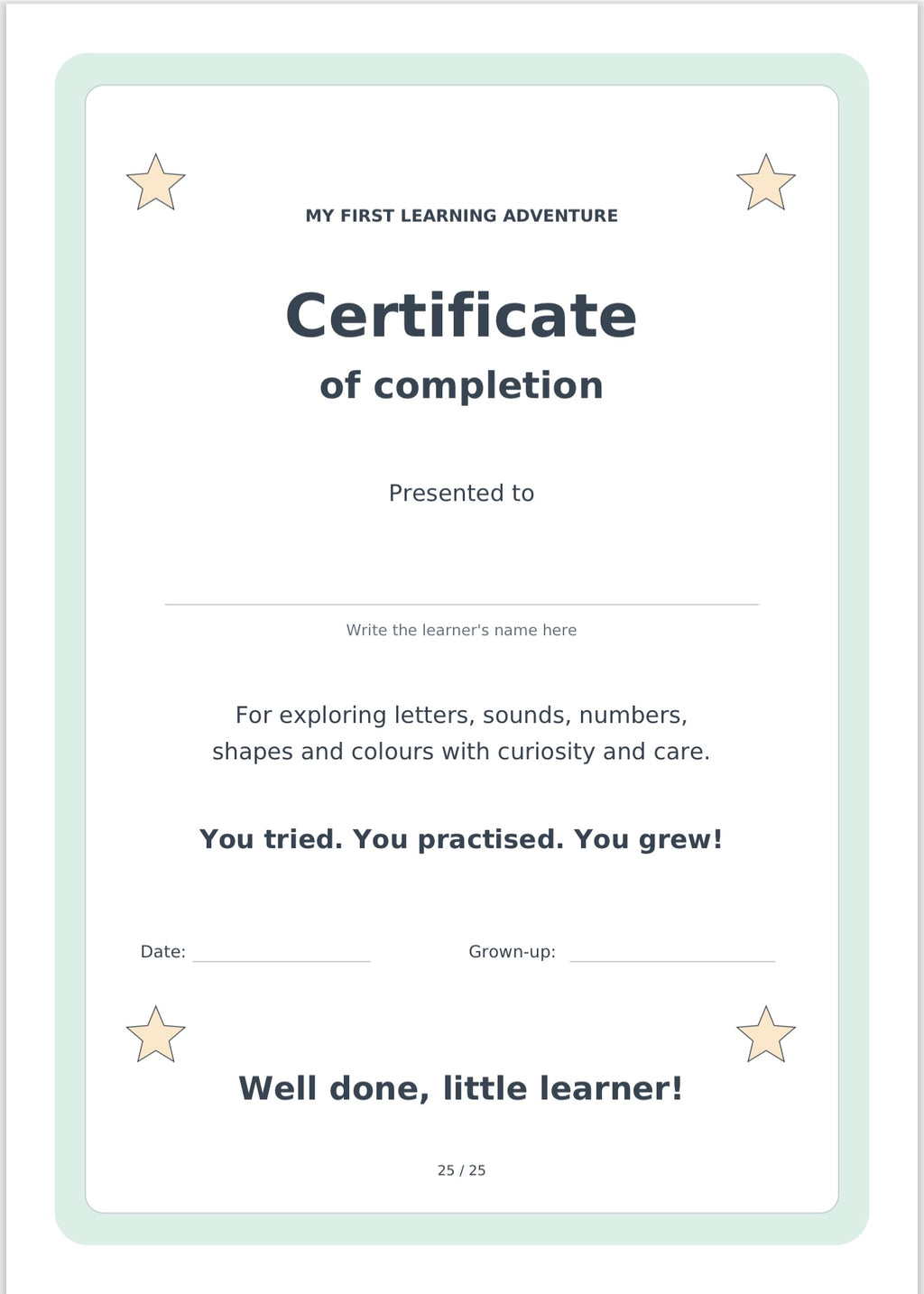 My First Learning Adventure - Reception Learning Pack