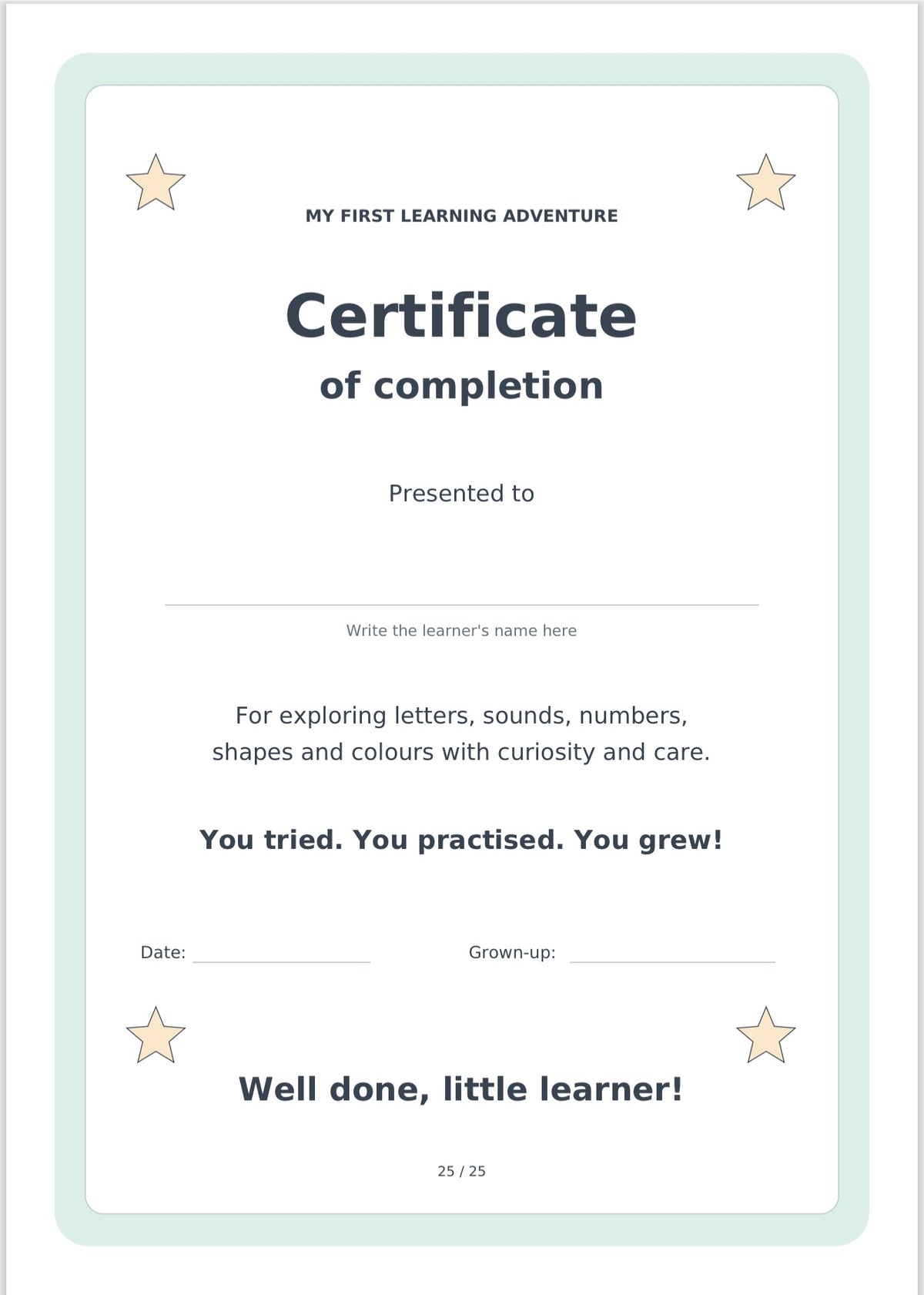 My First Learning Adventure - Reception Learning Pack