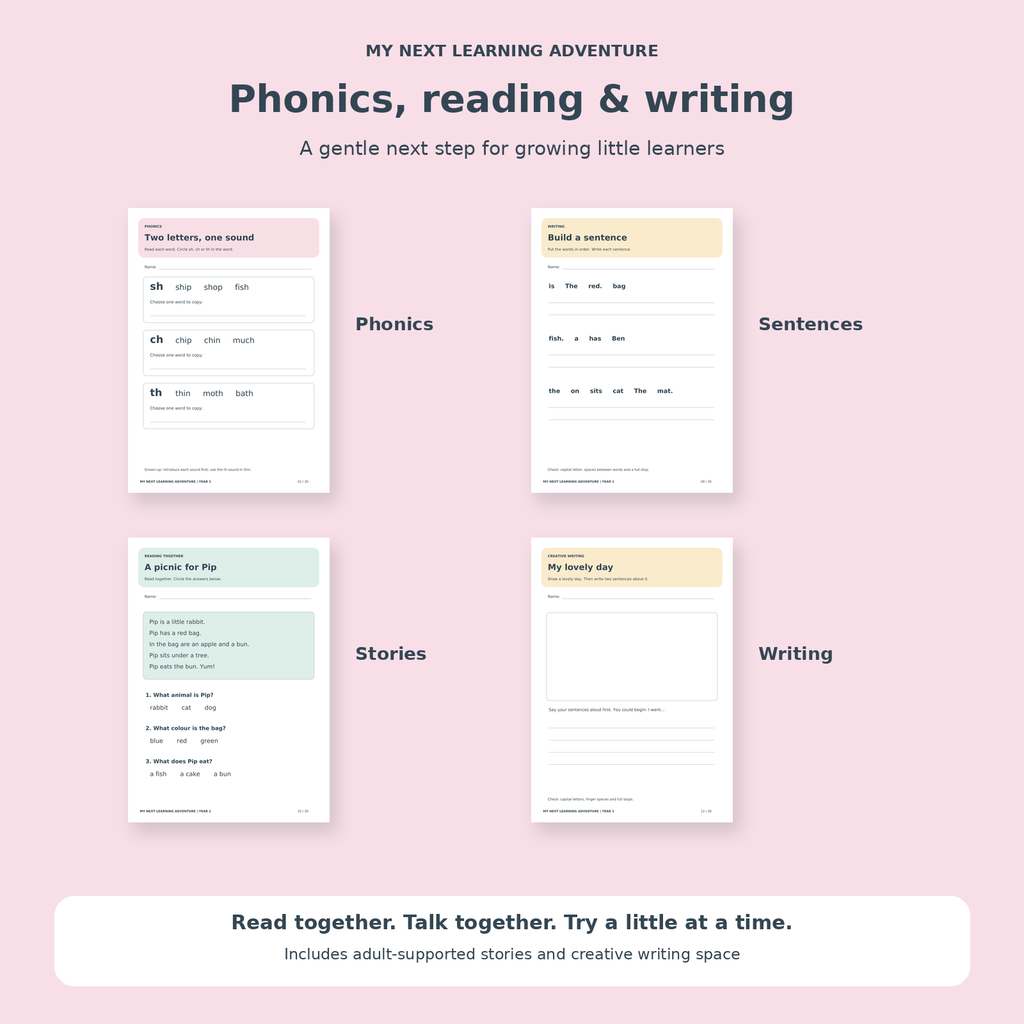 Year 1 Learning Pack | Ages 5–6 | 30-Page Printable PDF