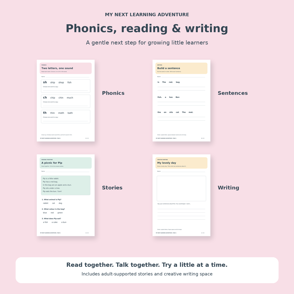 Year 1 Learning Pack | Ages 5–6 | 30-Page Printable PDF
